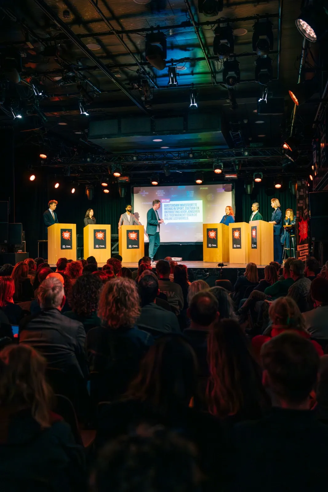 Publiek bij het Aftrapdebat over sport