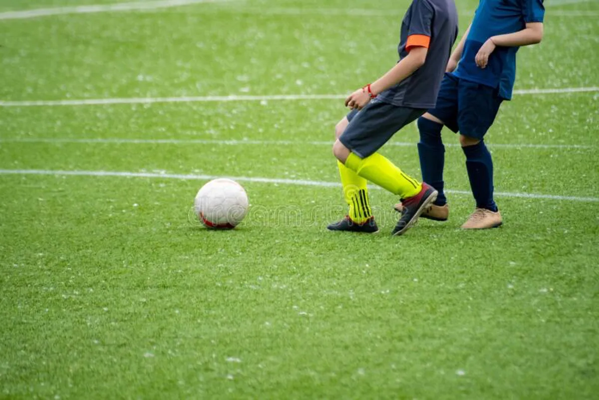Kinderen tijdens een voetbalwedstrijd